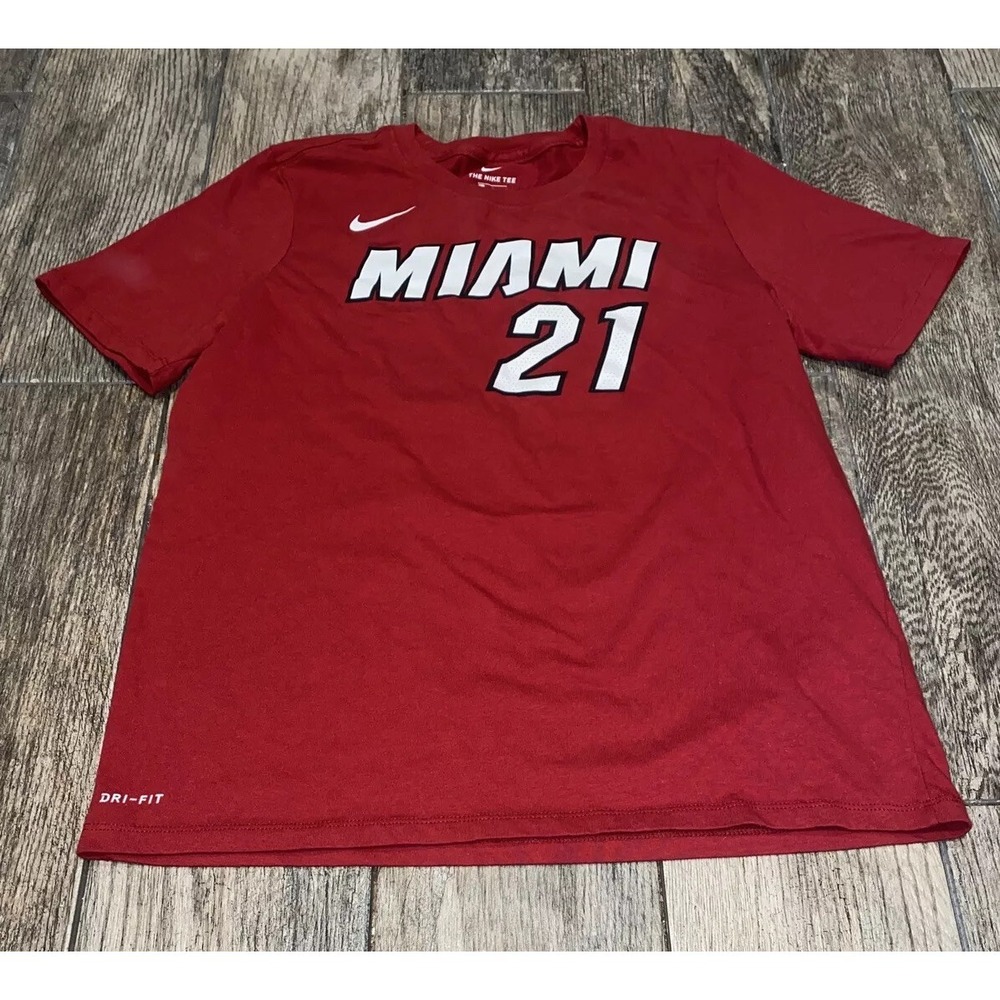 Nike Dri Fit NBA Miami Heat 21 Hassan Whiteside Basketball Shirt‎ Mens Sz Large